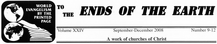 To The Ends of the Earth, September-December 2008, with Mission Printing logo